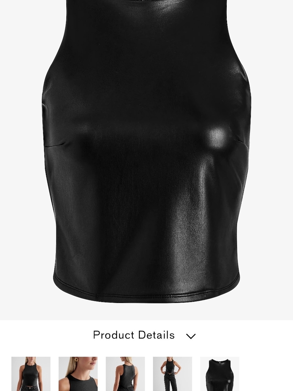 Express Black Faux Leather Tank - Picture 4 of 7